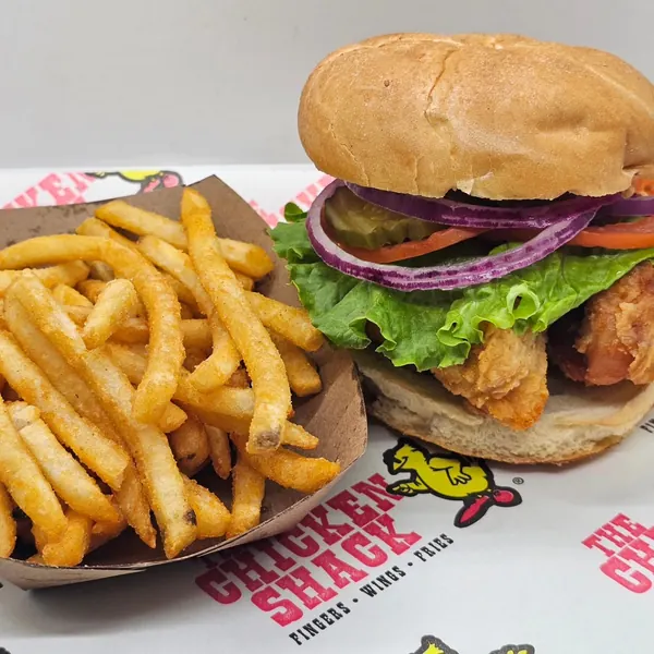 Chicken sandwich with fries